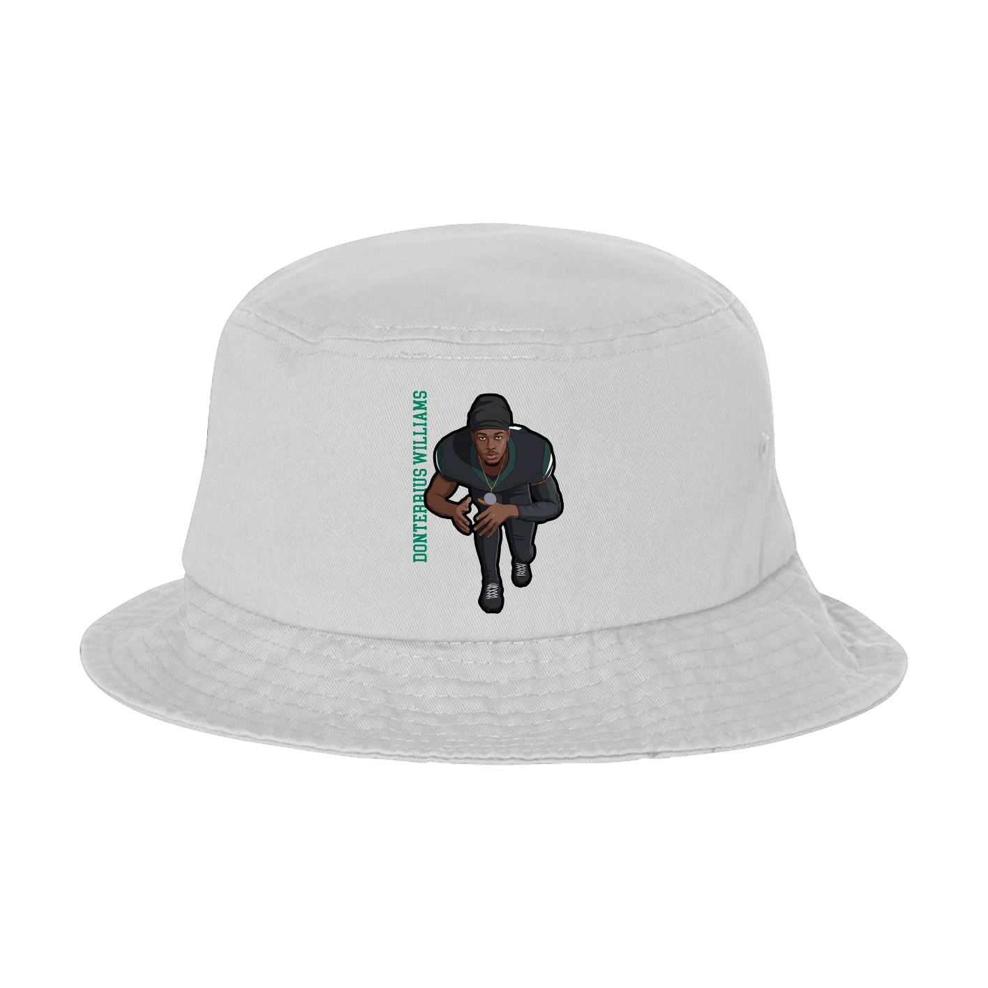 Bucket Cap — Name Vertical in White