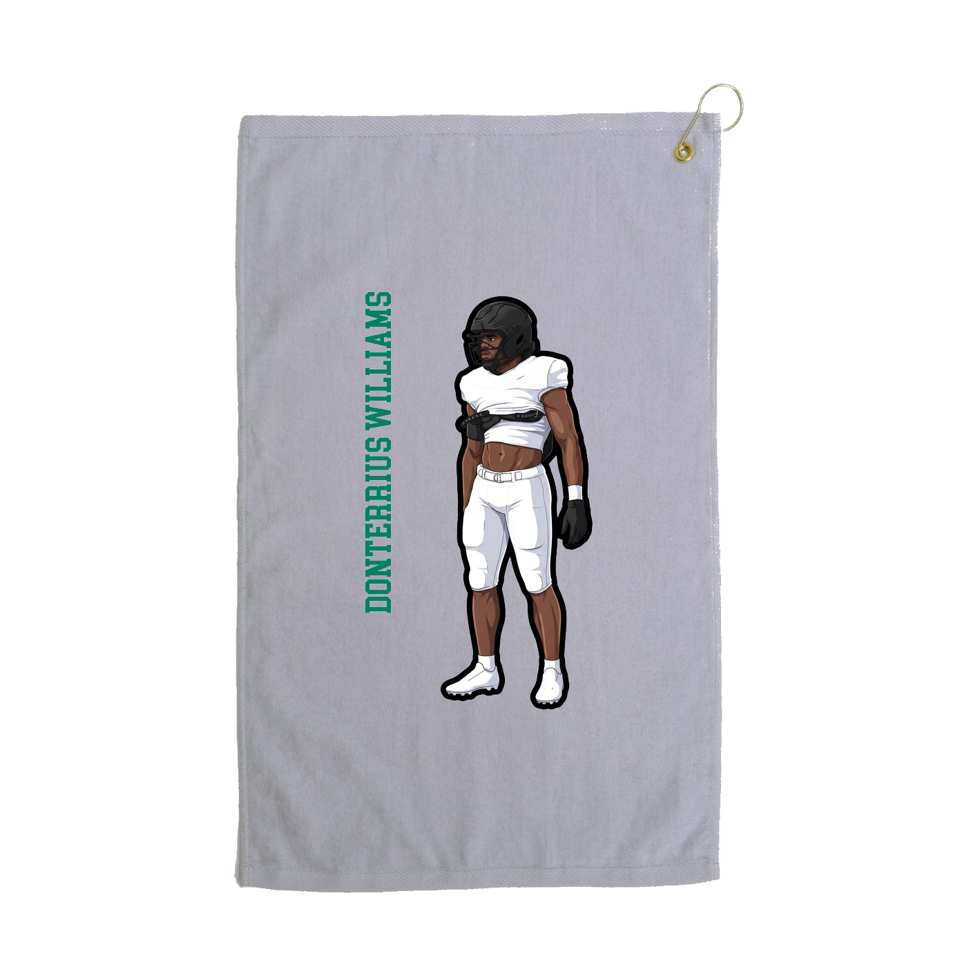 Golf Towel — Name Vertical in Grey