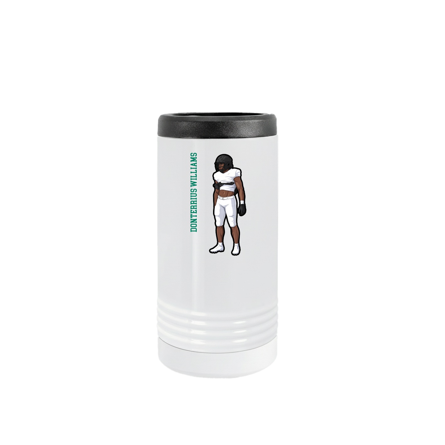 Slim Beverage Holder — Name Vertical in White
