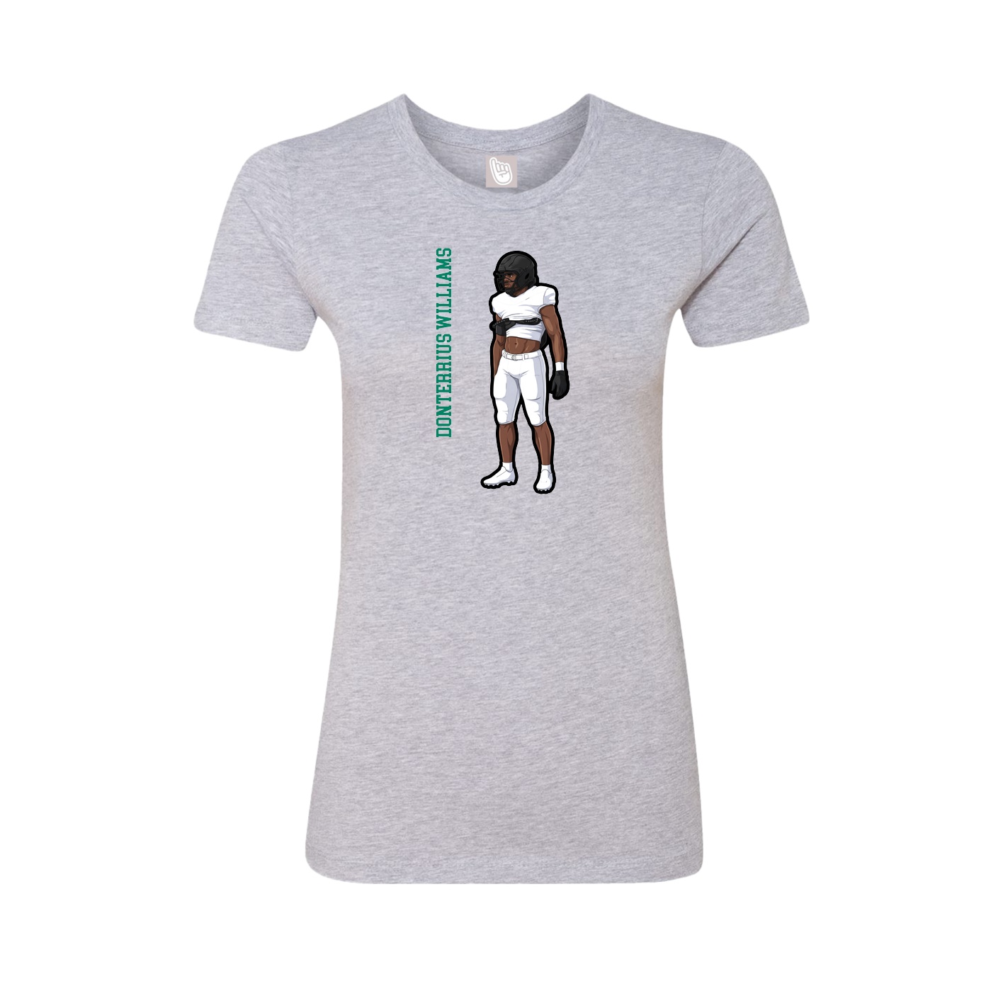 Womens Tee — Name Vertical in Grey