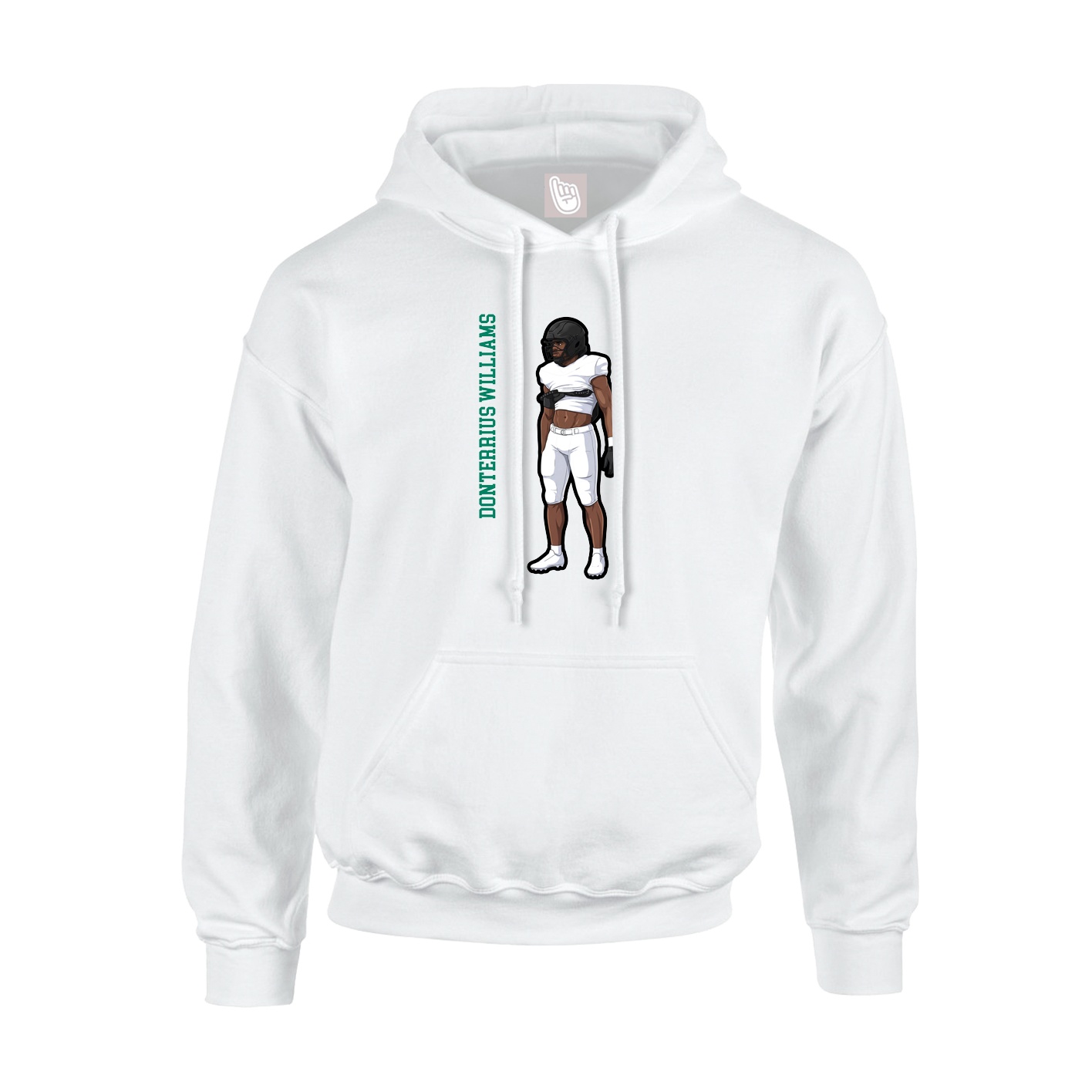 Hoodie — Name Vertical in White