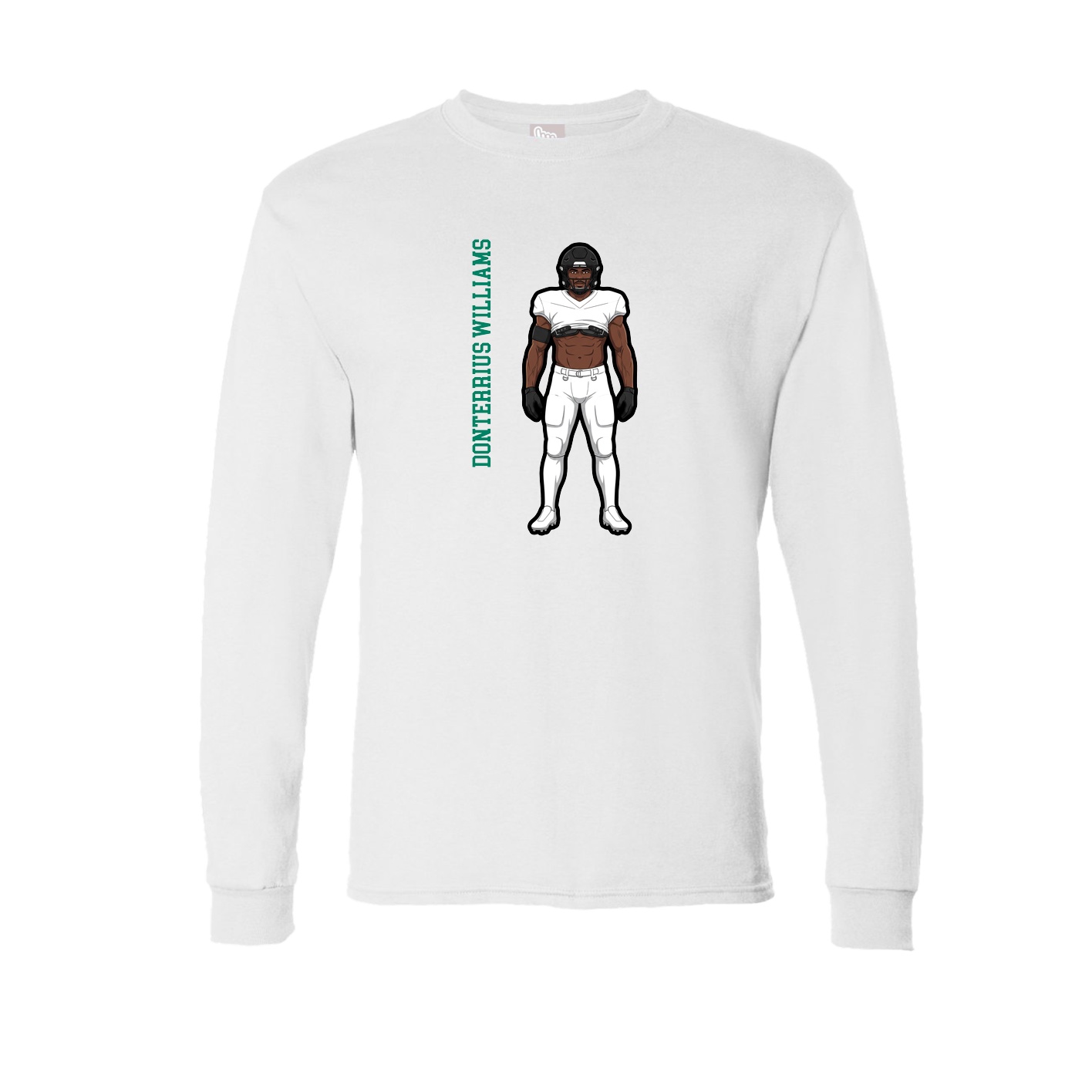 Long Sleeve Tee — Name Vertical in White