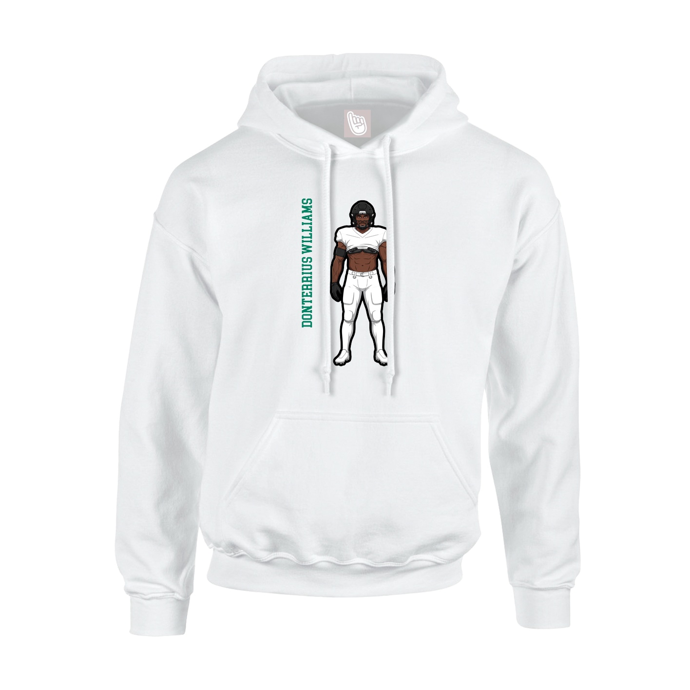 Hoodie — Name Vertical in White