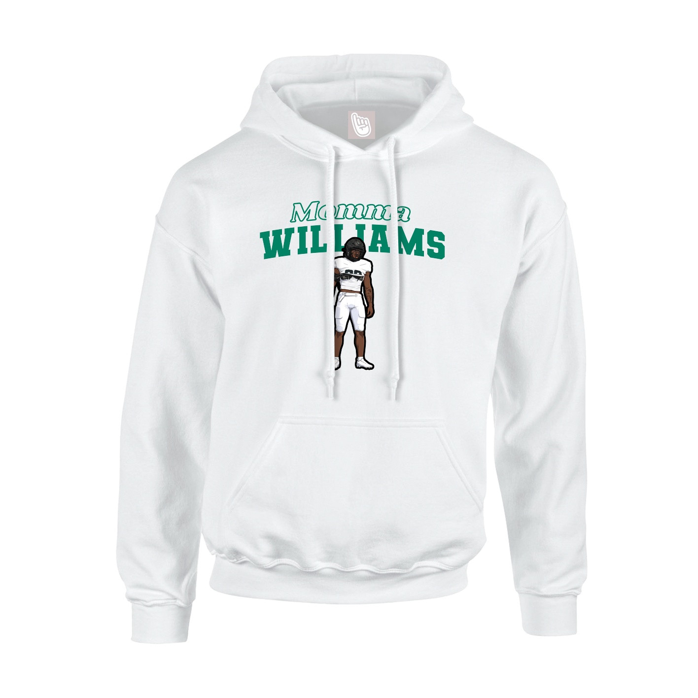 Youth Hoodie — Mothers Day Block in White