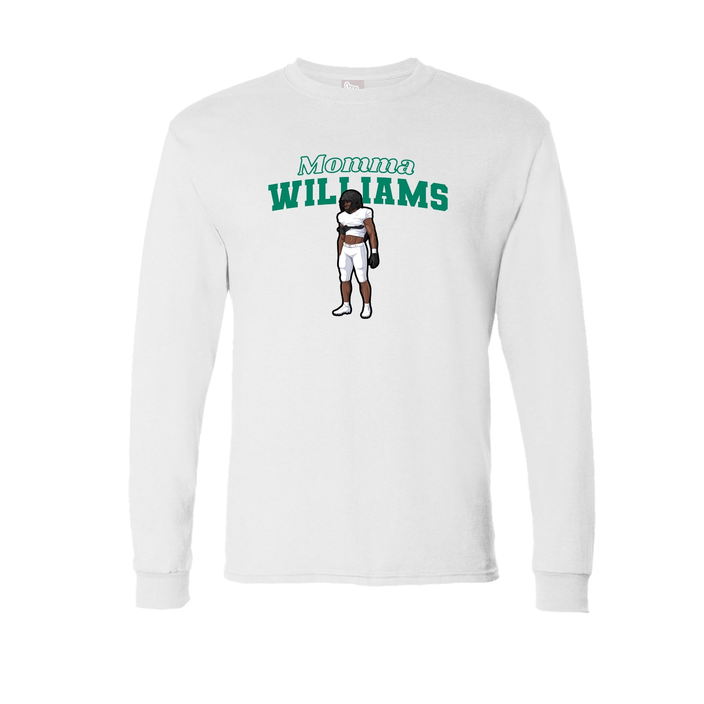 Long Sleeve Tee — Mothers Day Block in White