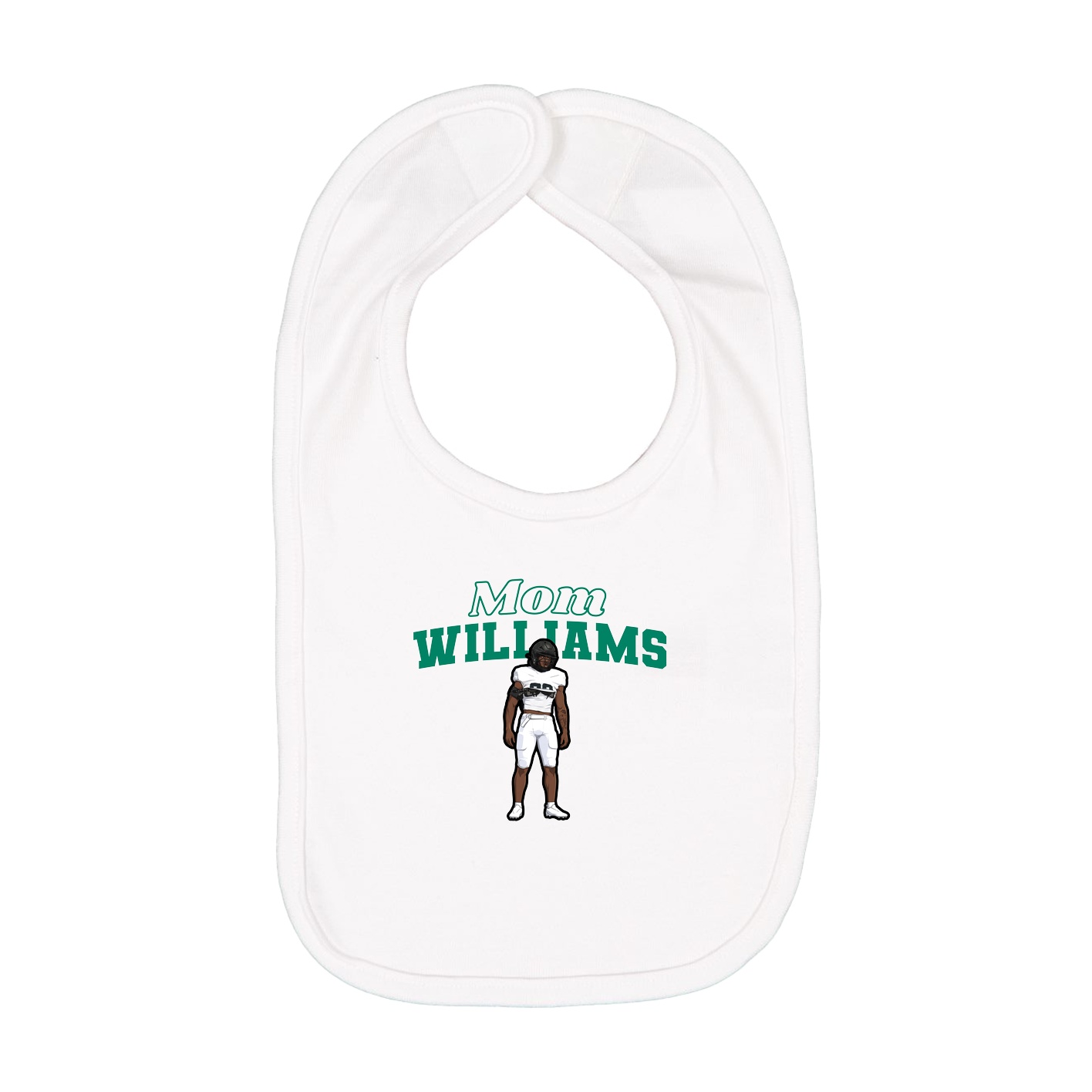Infant Bib — Mothers Day Block in White