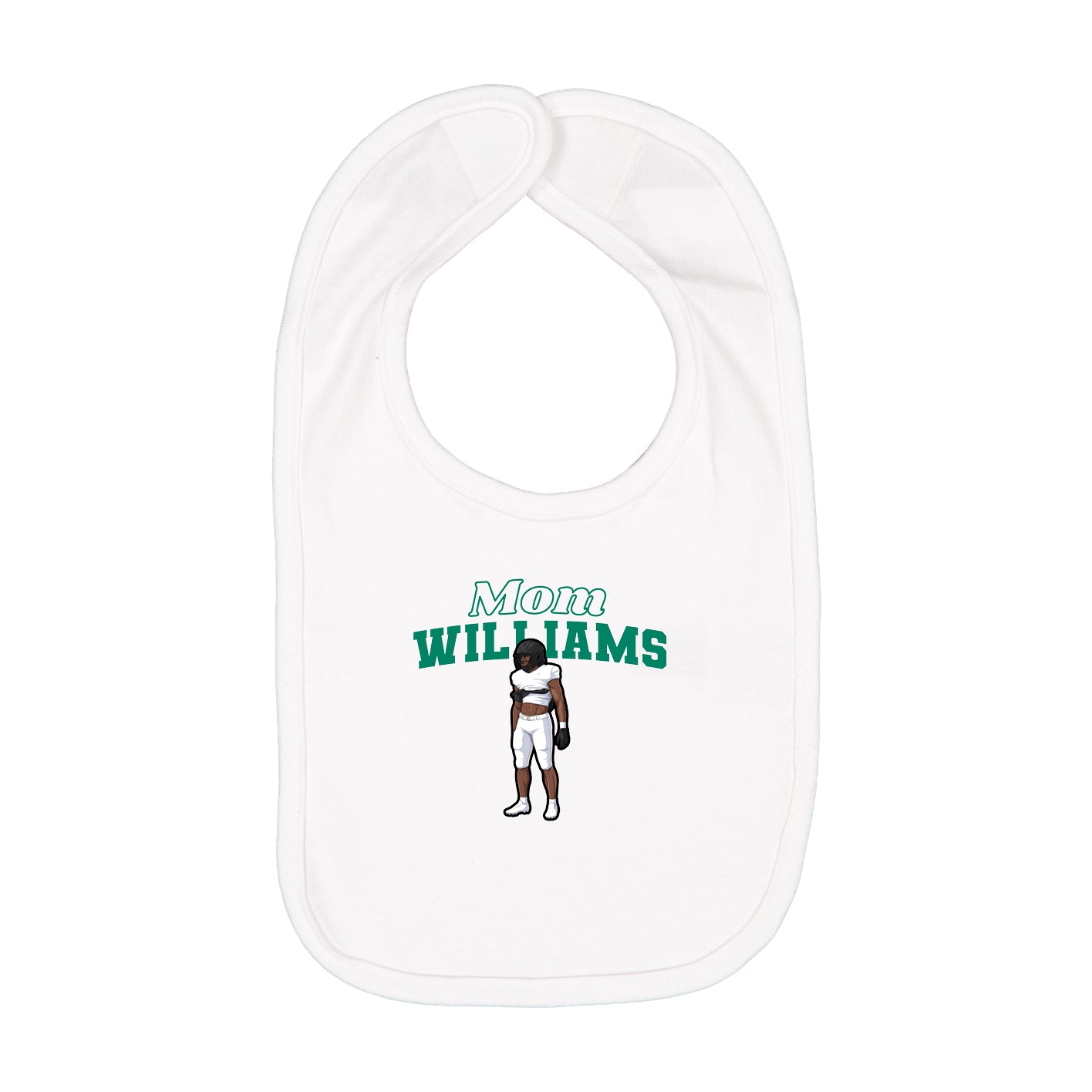 Infant Bib — Mothers Day Block in White