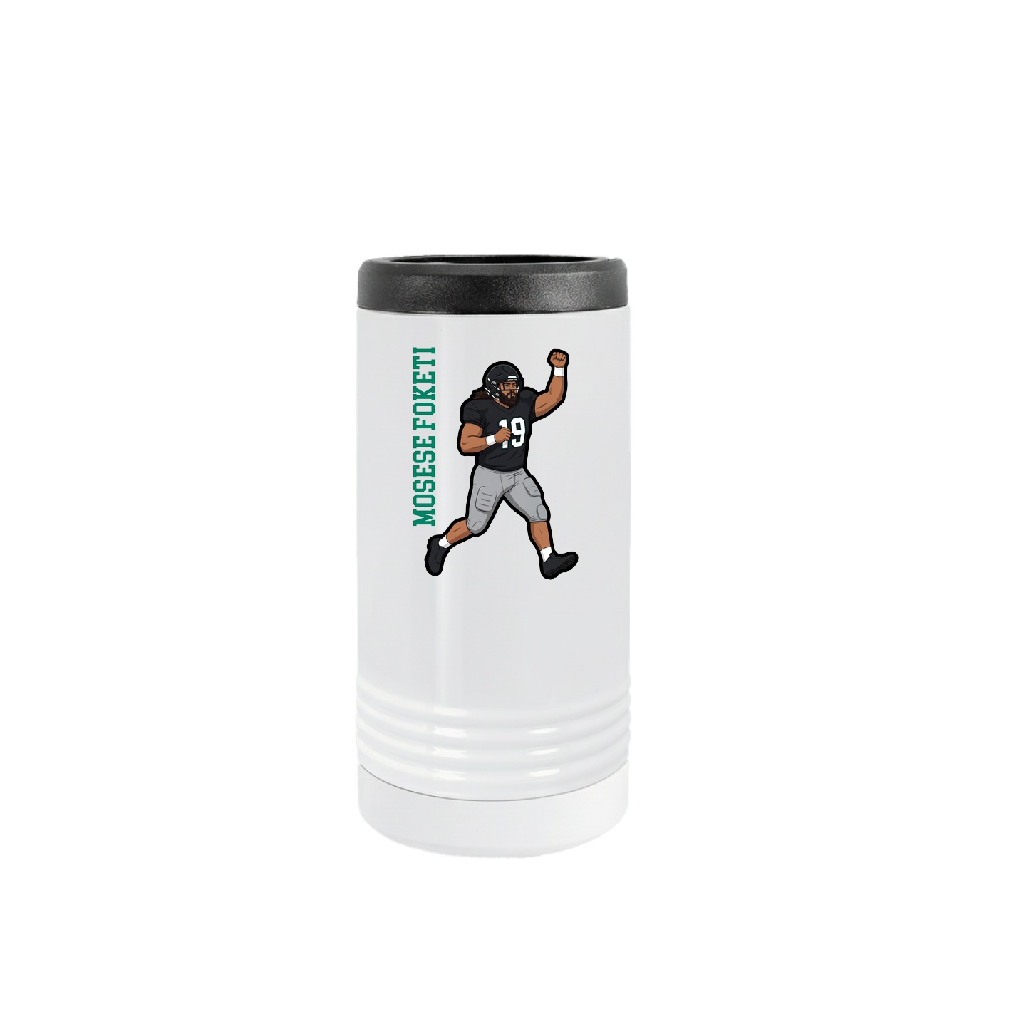 Slim Beverage Holder — Name Vertical in White