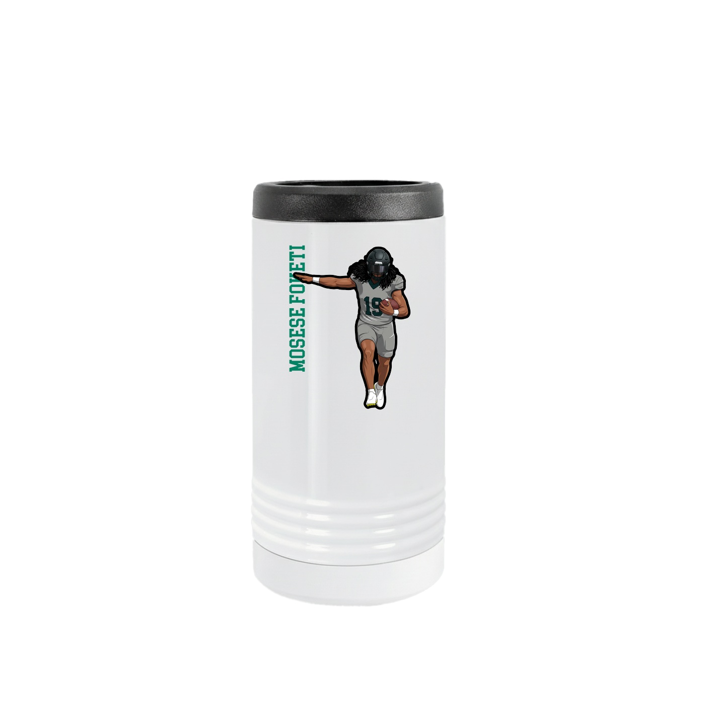 Slim Beverage Holder — Name Vertical in White