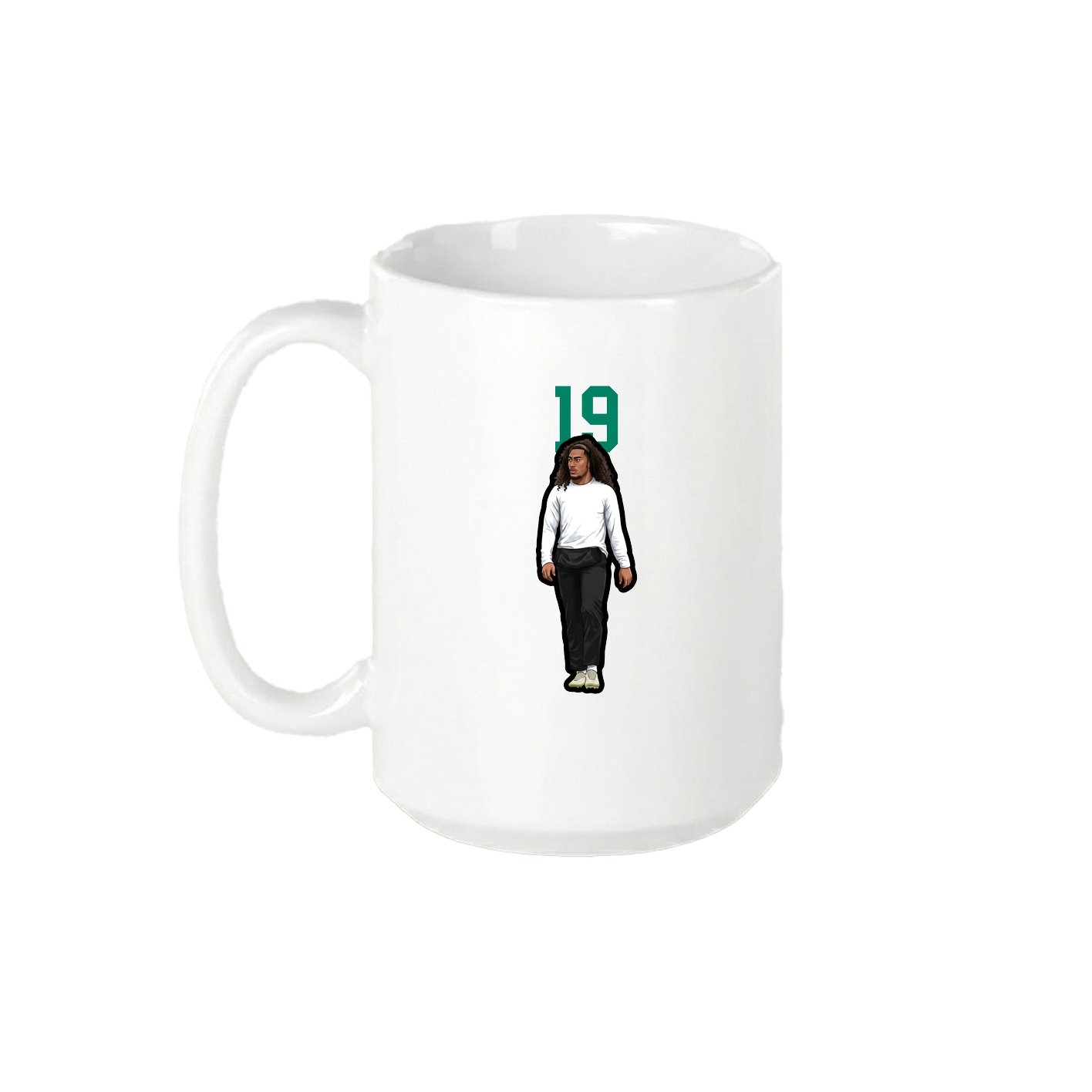 15oz Coffee Mug — Number Top in White