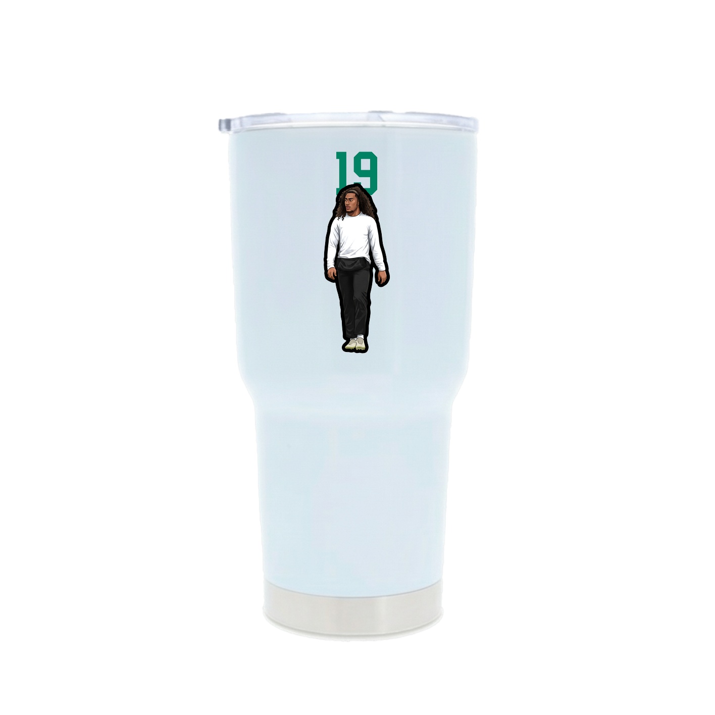 30oz Stainless Steel Tumbler — Number Top in White