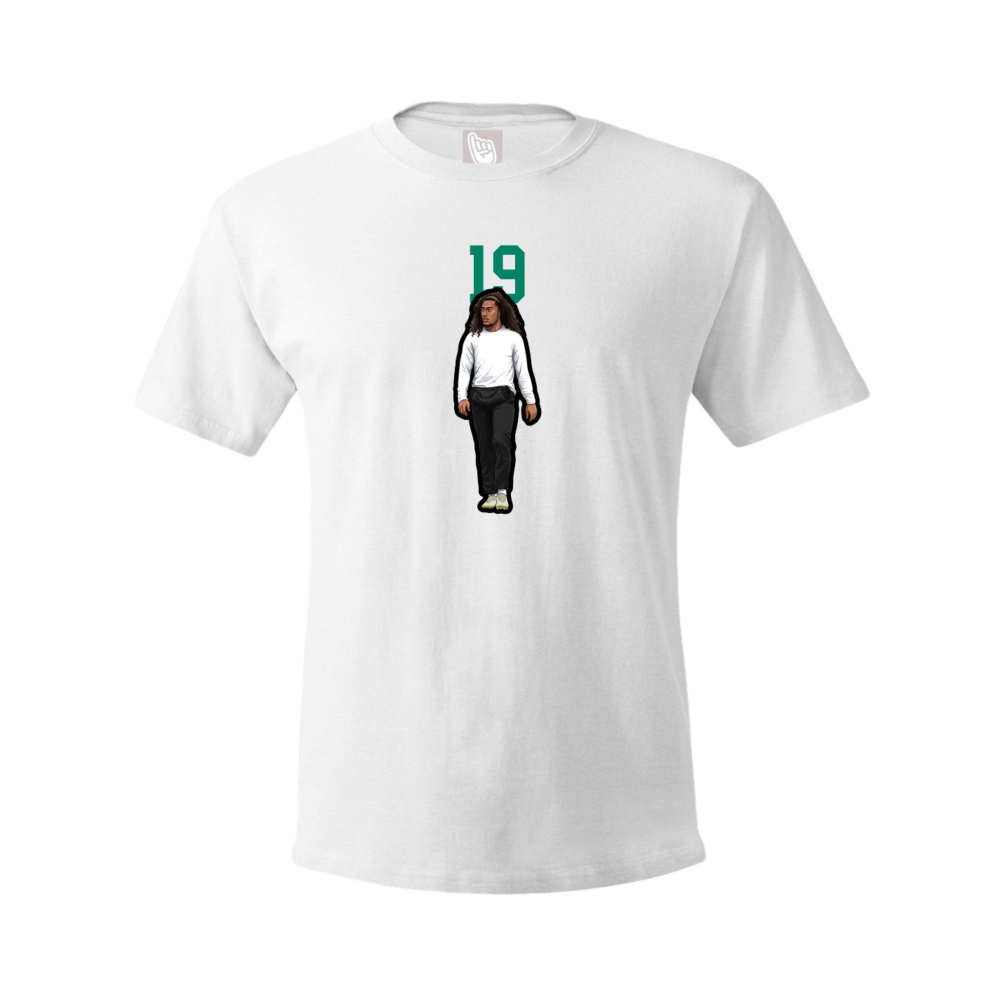 Youth Tee — Number Top in White