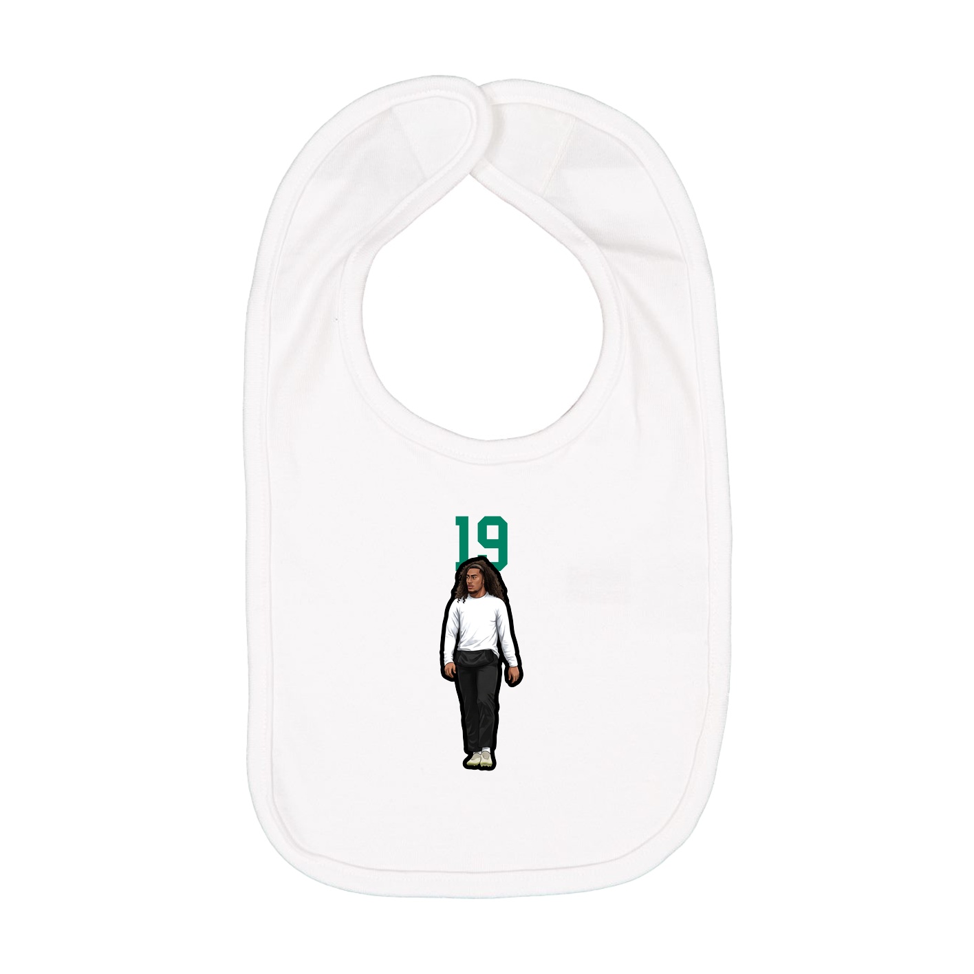 Infant Bib — Number Top in White