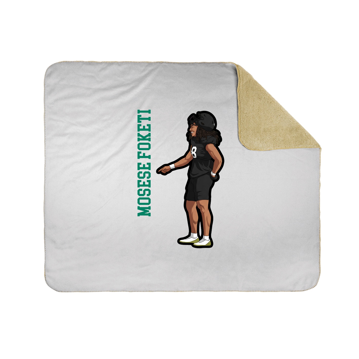 Throw Blanket — Name Vertical in White
