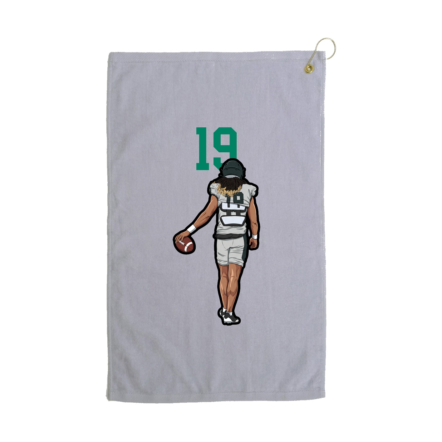 Golf Towel — Number Top in Grey