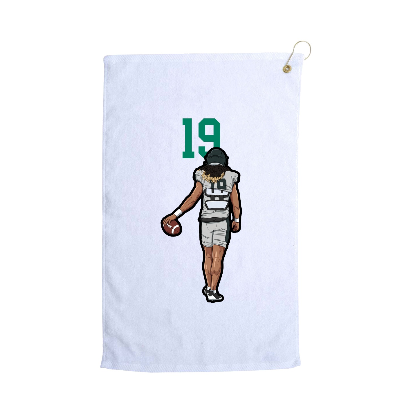 Golf Towel — Number Top in White