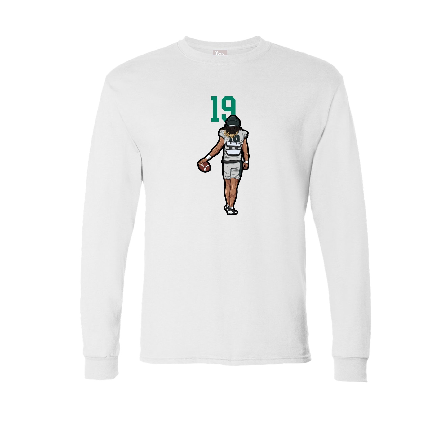 Long Sleeve Tee — Number Top in White