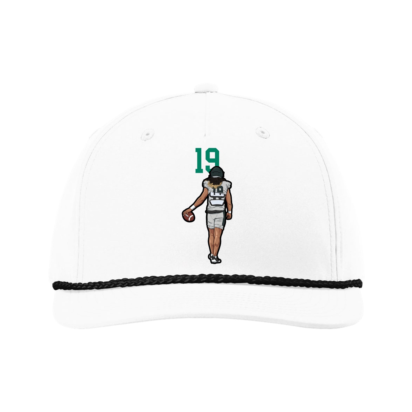 Five-Panel Classic Rope Cap — Number Top in White