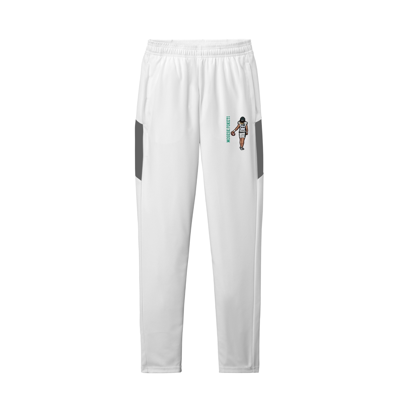 Team Travel Pant — Name Vertical in White/Grey