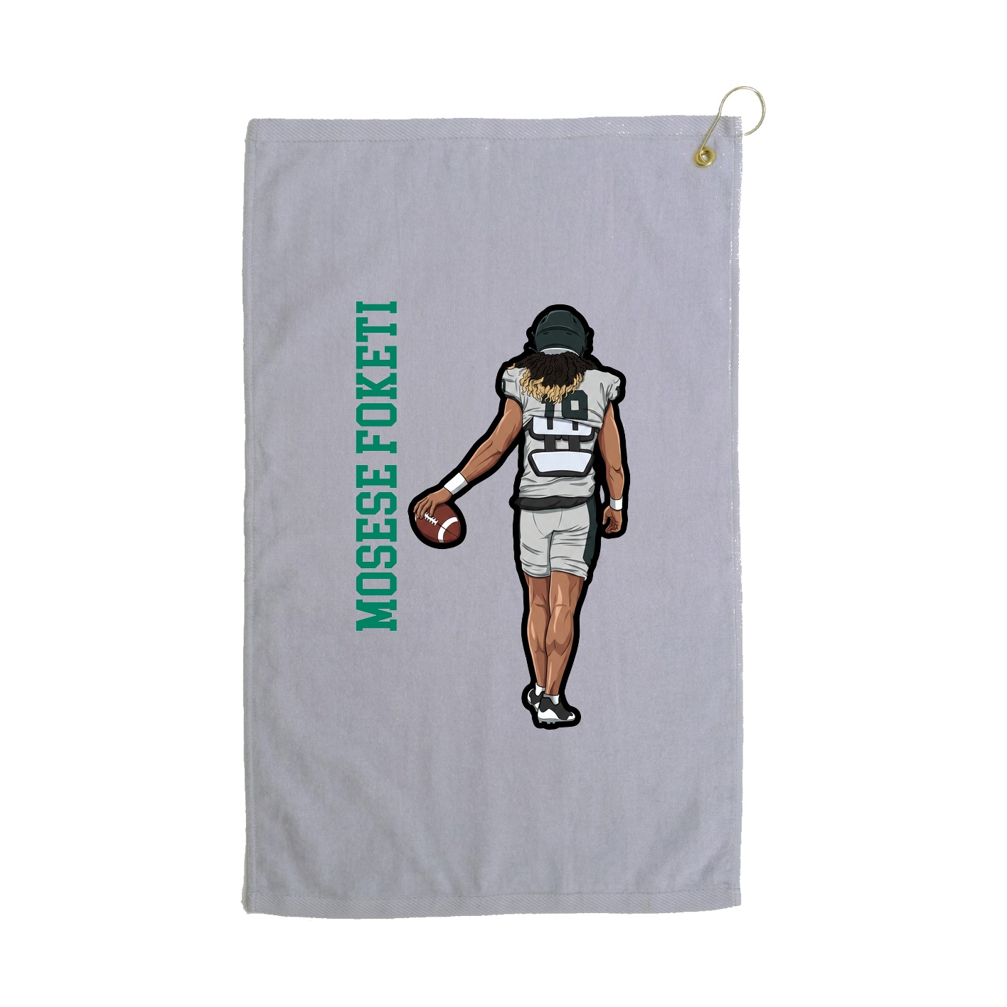 Golf Towel — Name Vertical in Grey