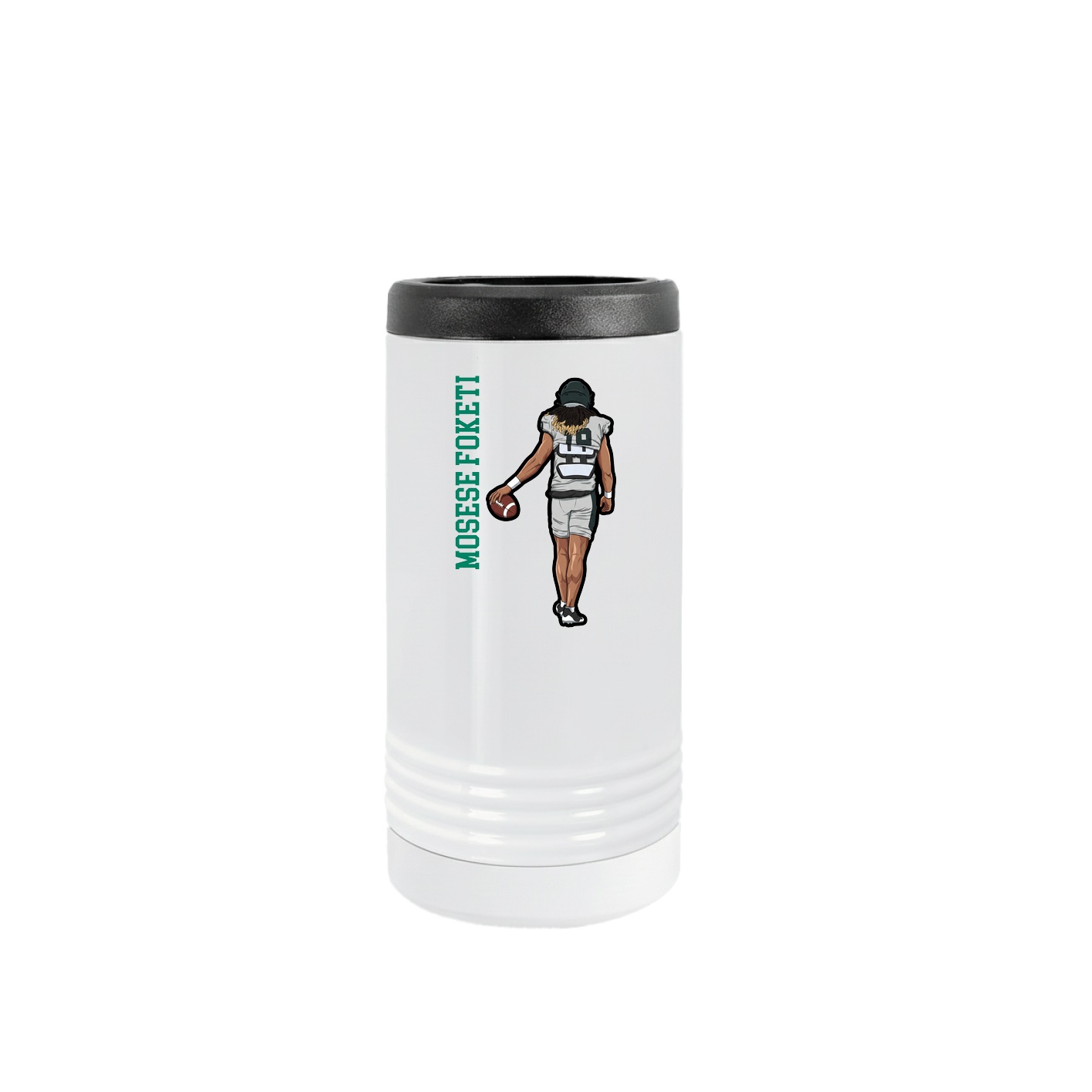 Slim Beverage Holder — Name Vertical in White