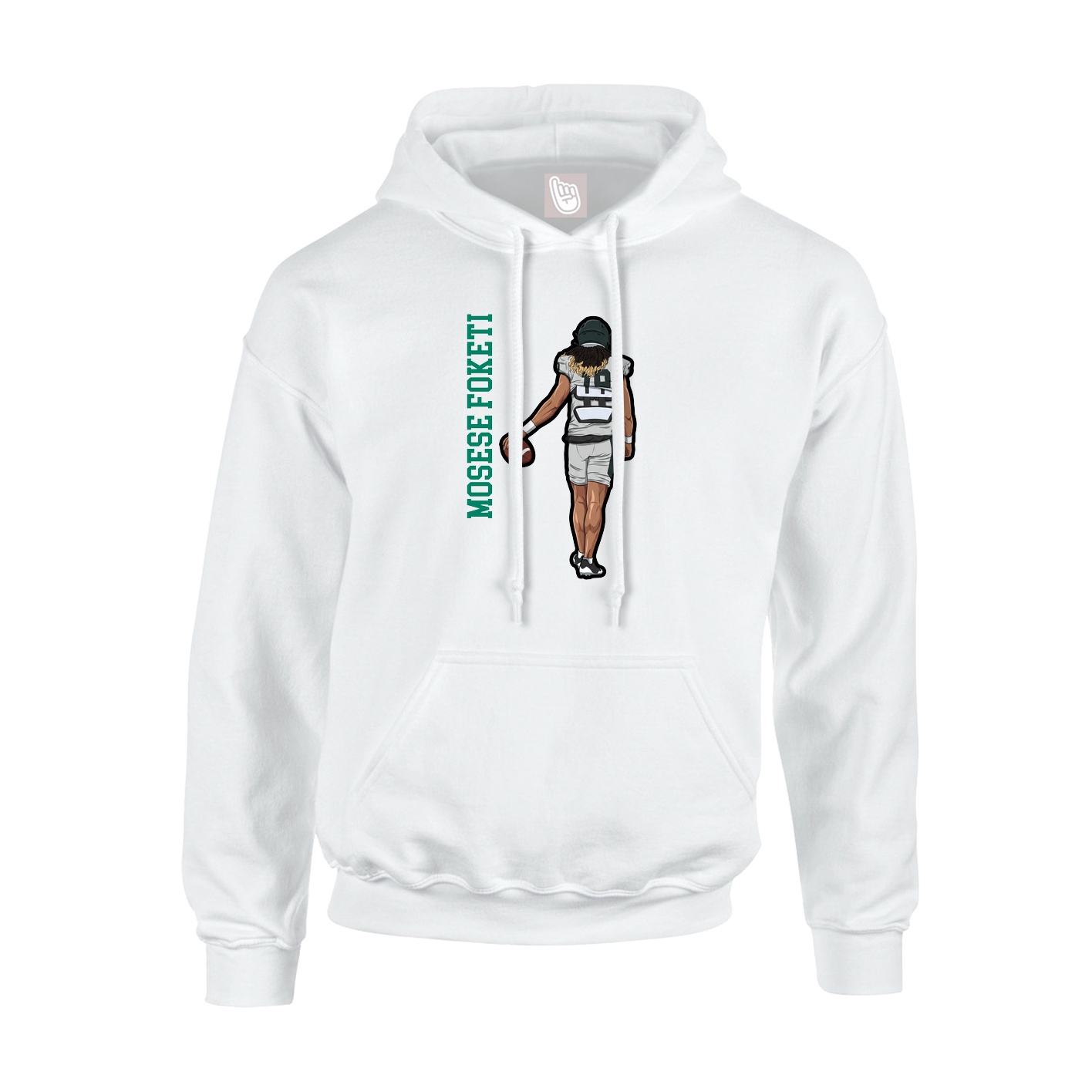 Youth Hoodie — Name Vertical in White