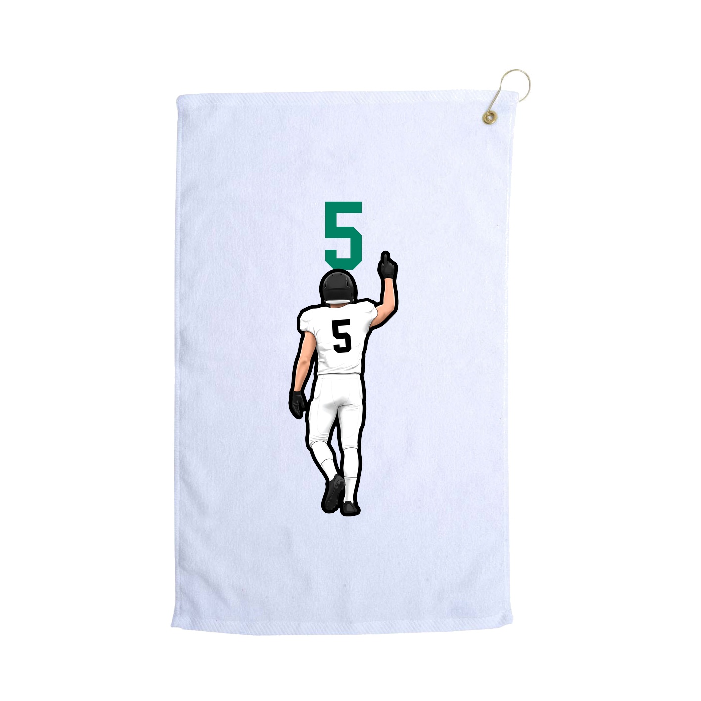Golf Towel — Number Top in White