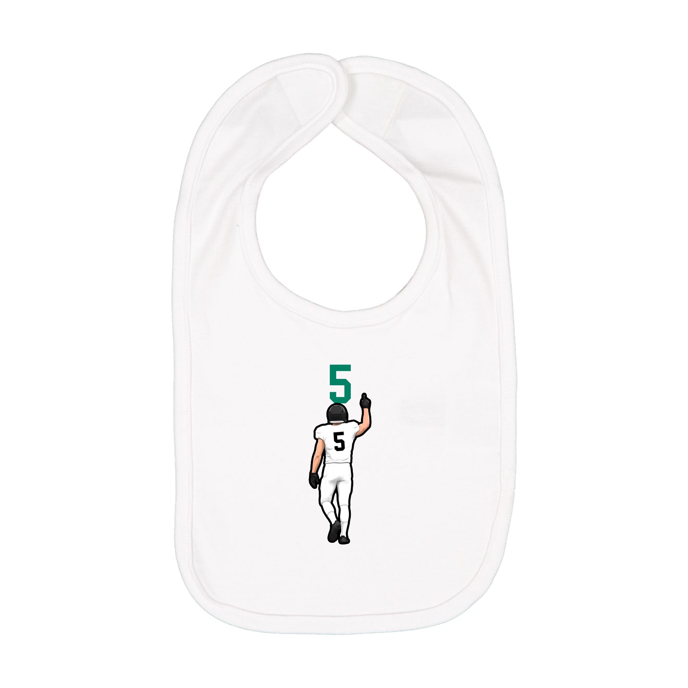 Infant Bib — Number Top in White