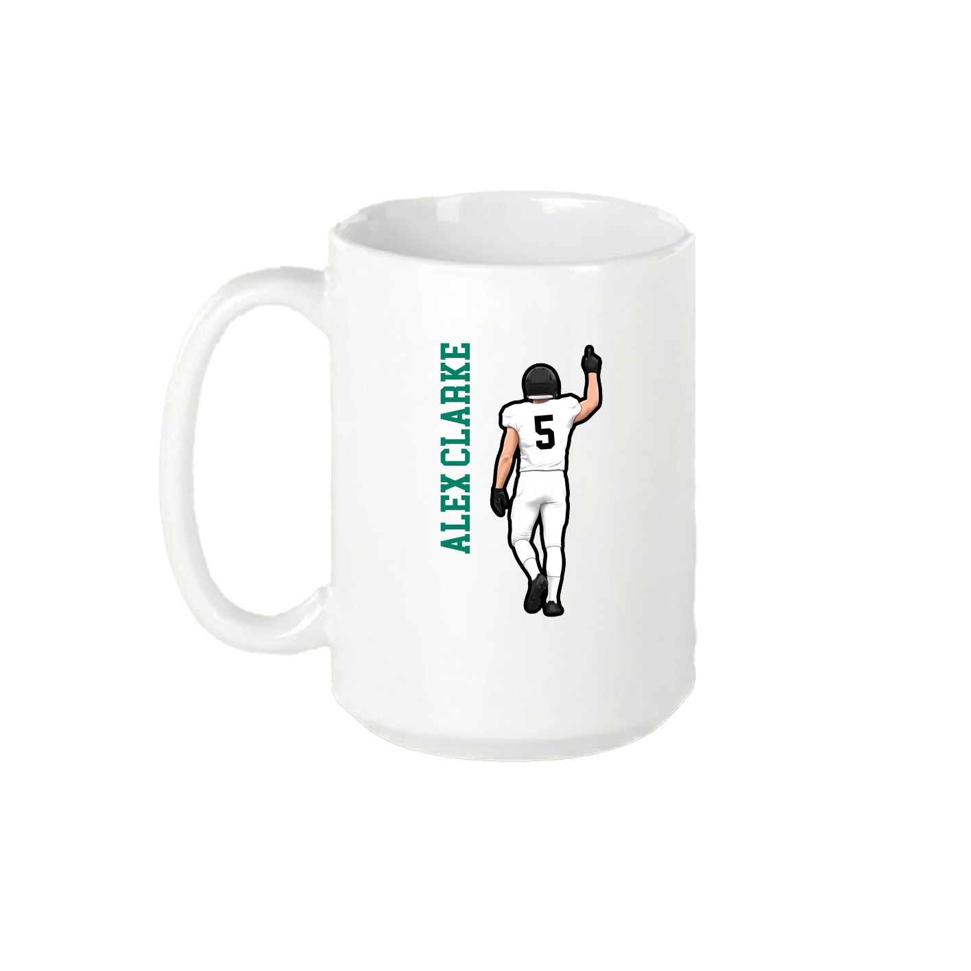 15oz Coffee Mug — Name Vertical in White