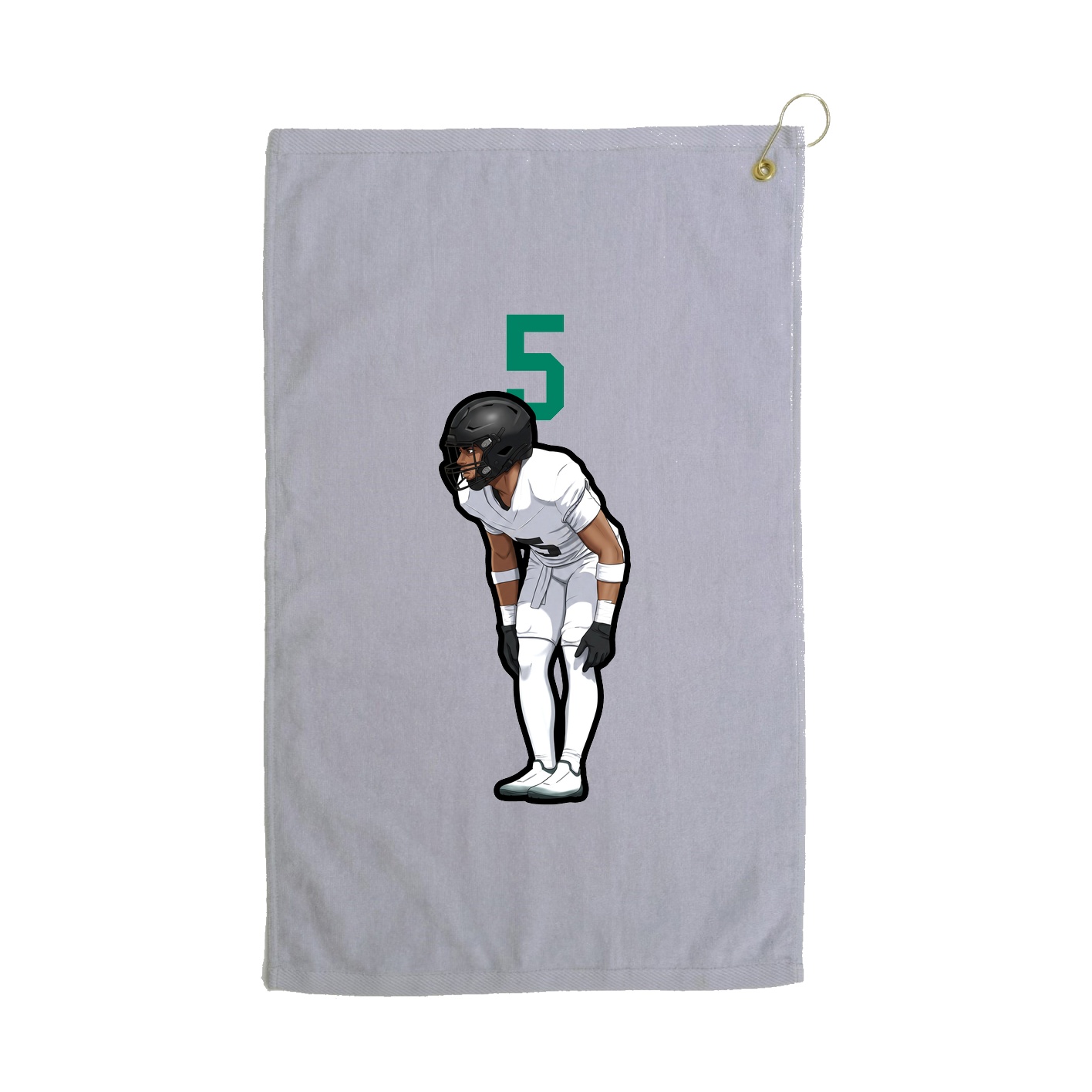 Golf Towel — Number Top in Grey