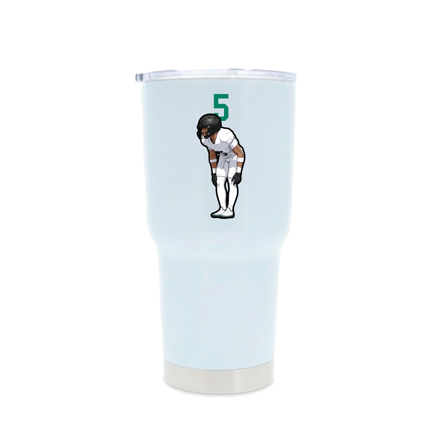 30oz Stainless Steel Tumbler — Number Top in White