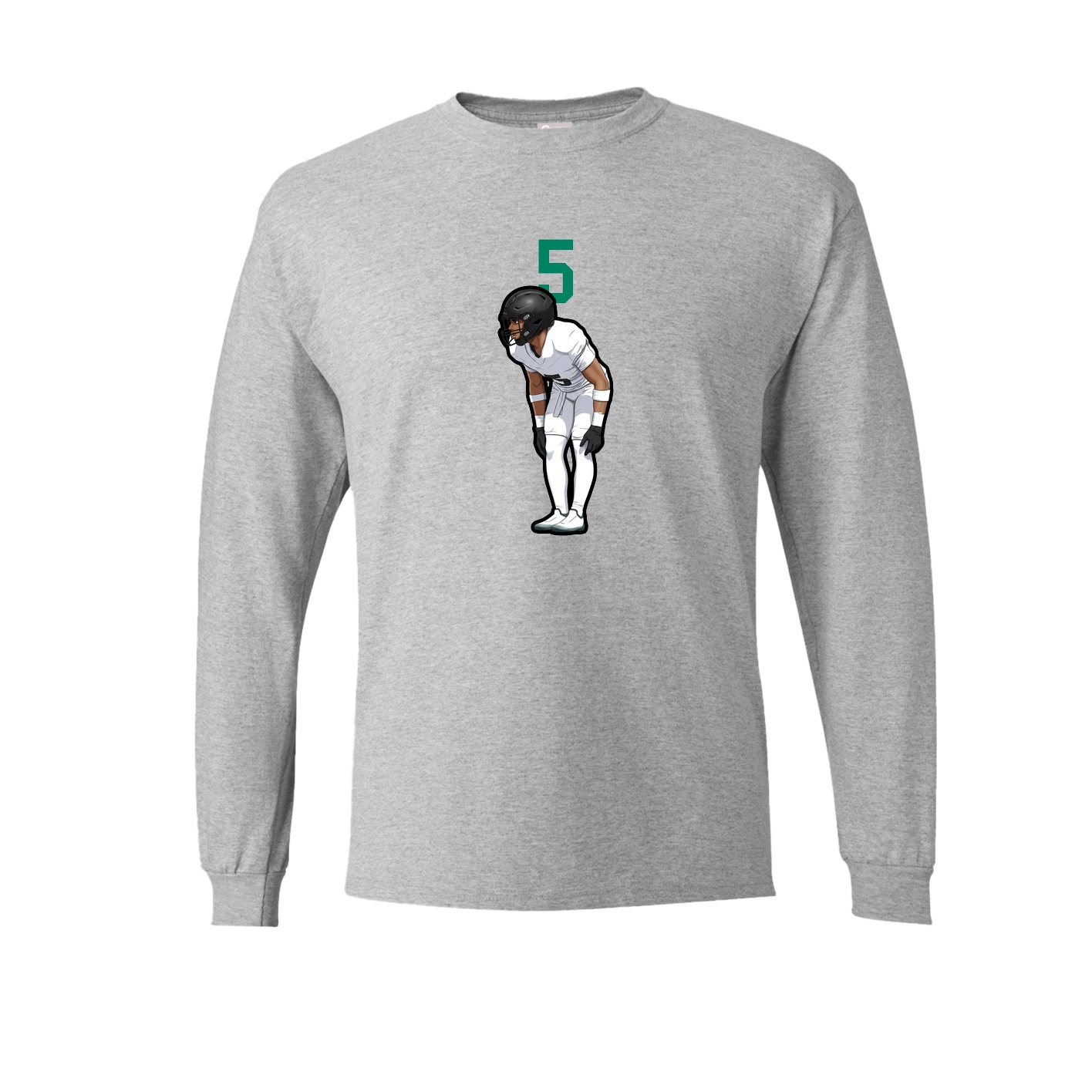 Long Sleeve Tee — Number Top in Grey