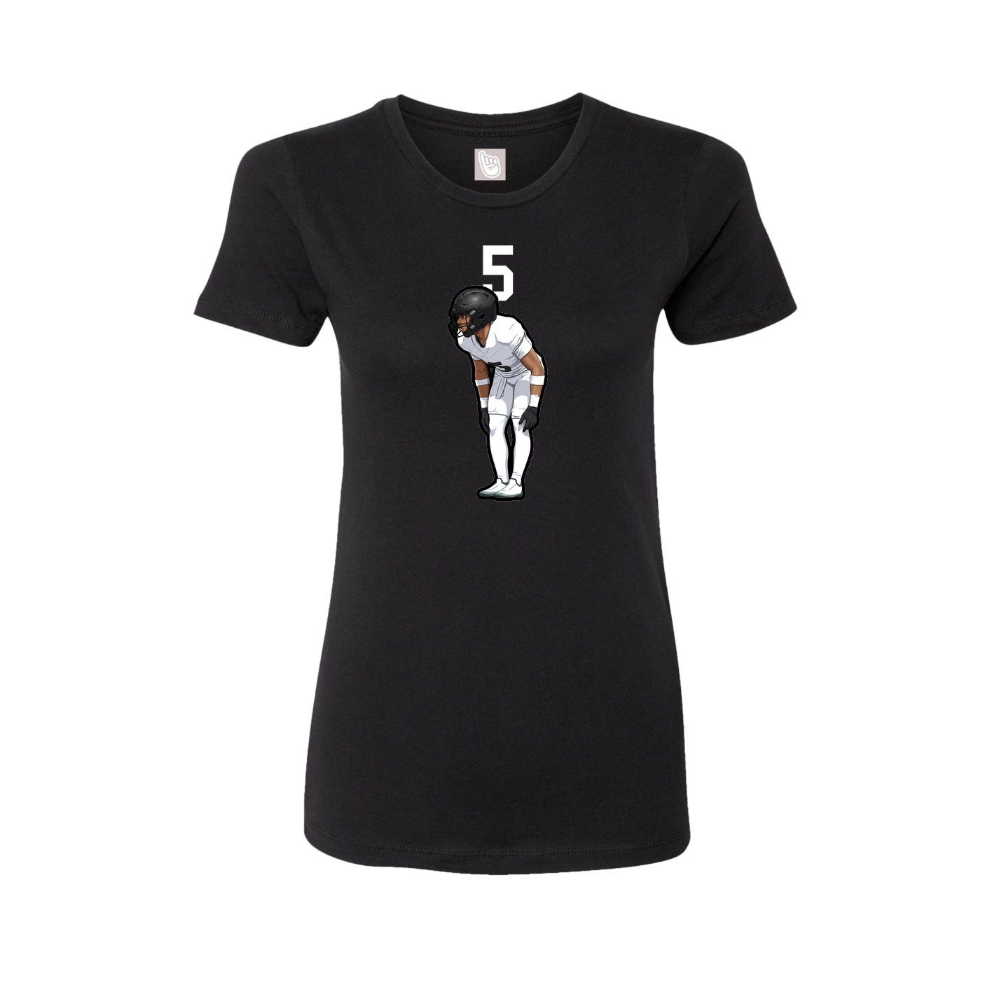 Fitted Women's Tee — Number Top in Black