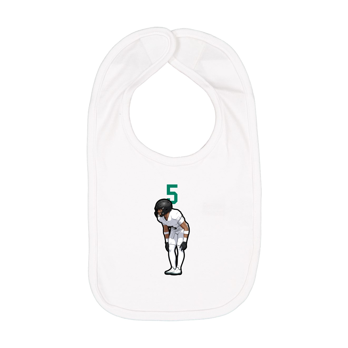Infant Bib — Number Top in White