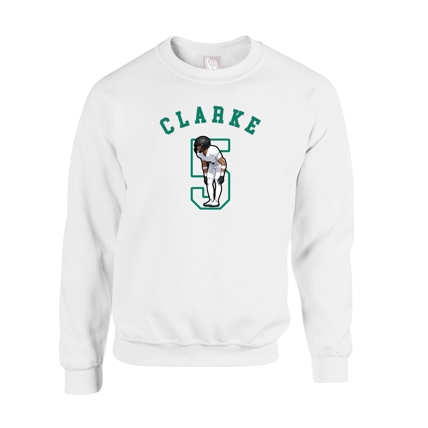Fleece Crew — Shirsey Arch in White