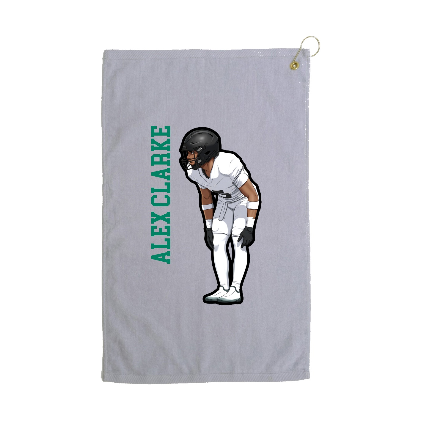 Golf Towel — Name Vertical in Grey