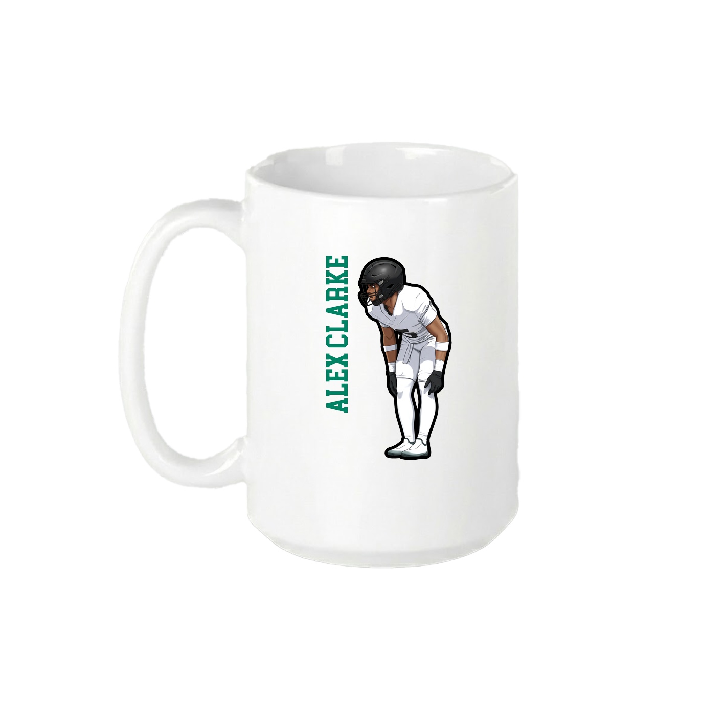 15oz Coffee Mug — Name Vertical in White