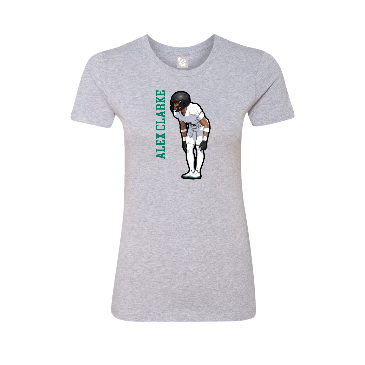 Womens Tee — Name Vertical in Grey