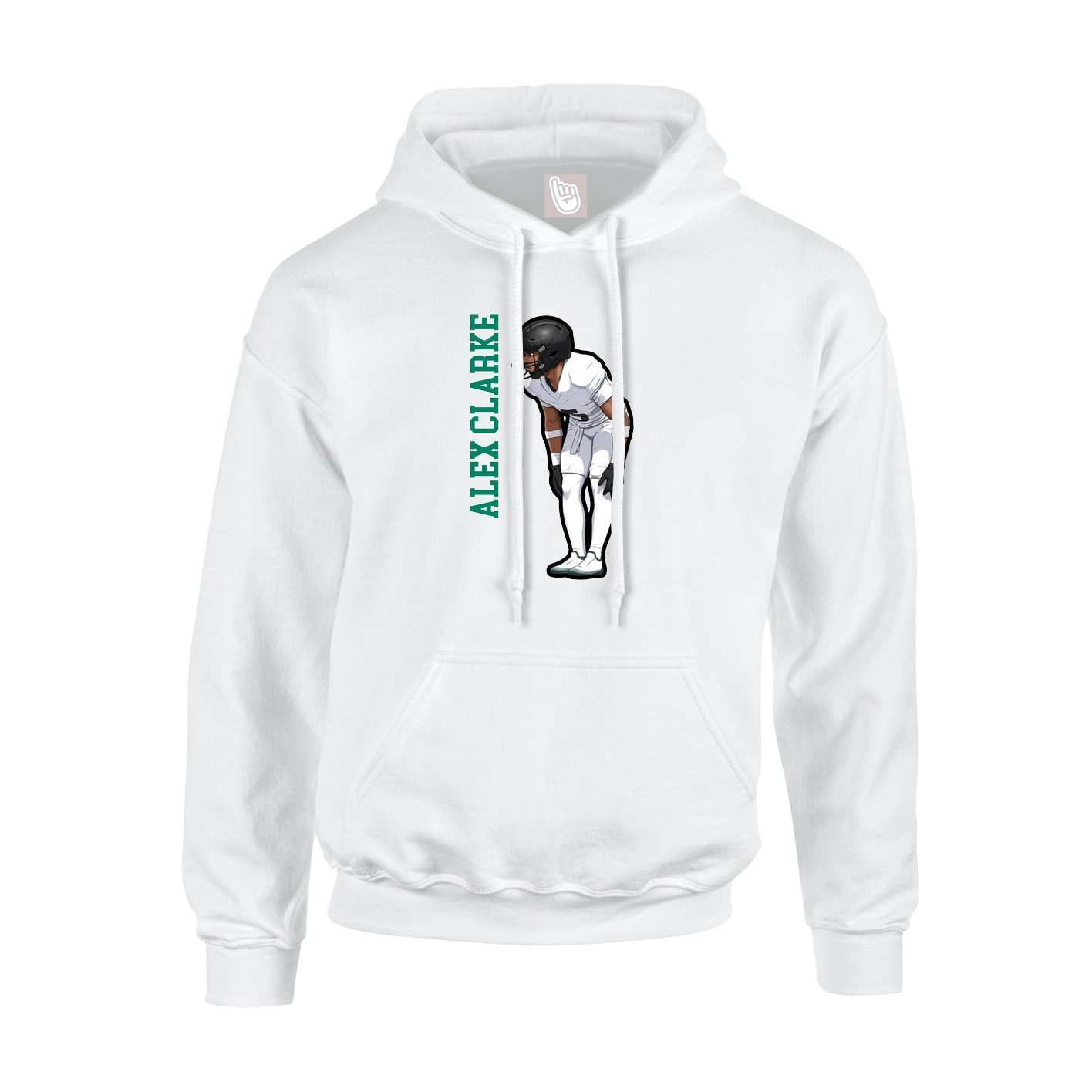 Hoodie — Name Vertical in White