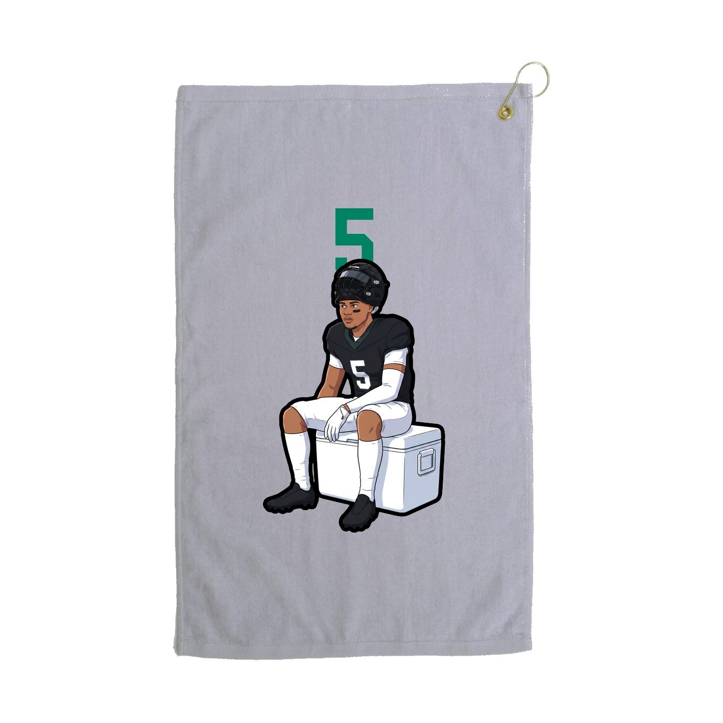 Golf Towel — Number Top in Grey
