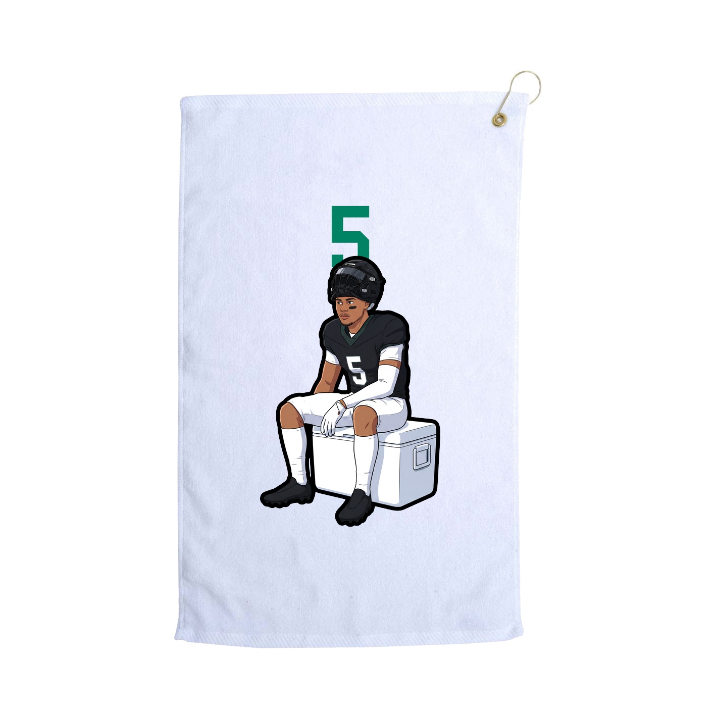 Golf Towel — Number Top in White