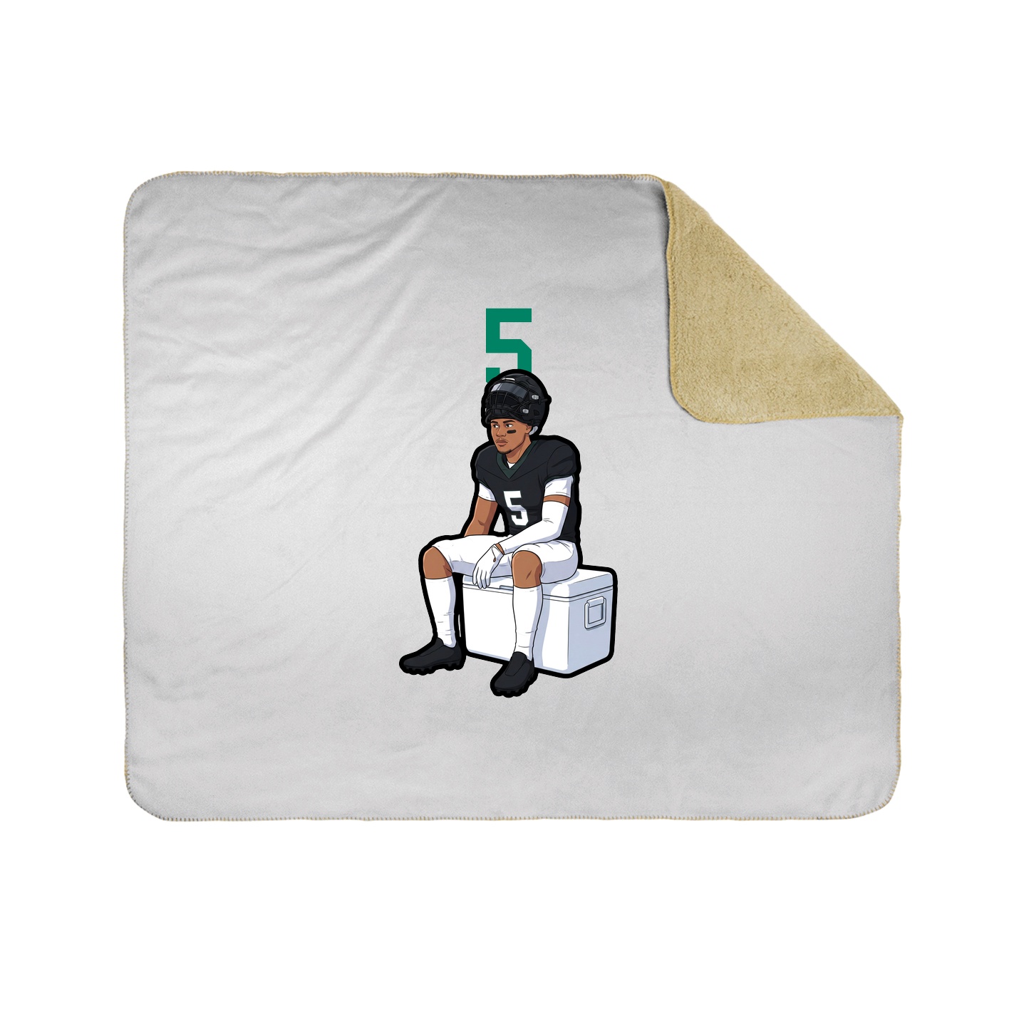 Throw Blanket — Number Top in White