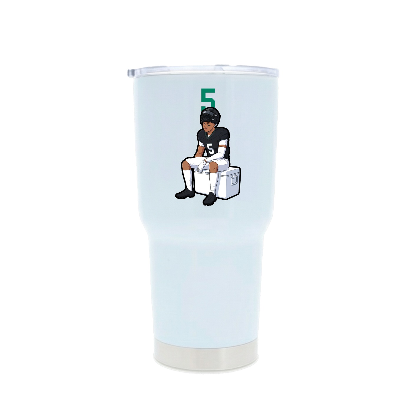 30oz Stainless Steel Tumbler — Number Top in White
