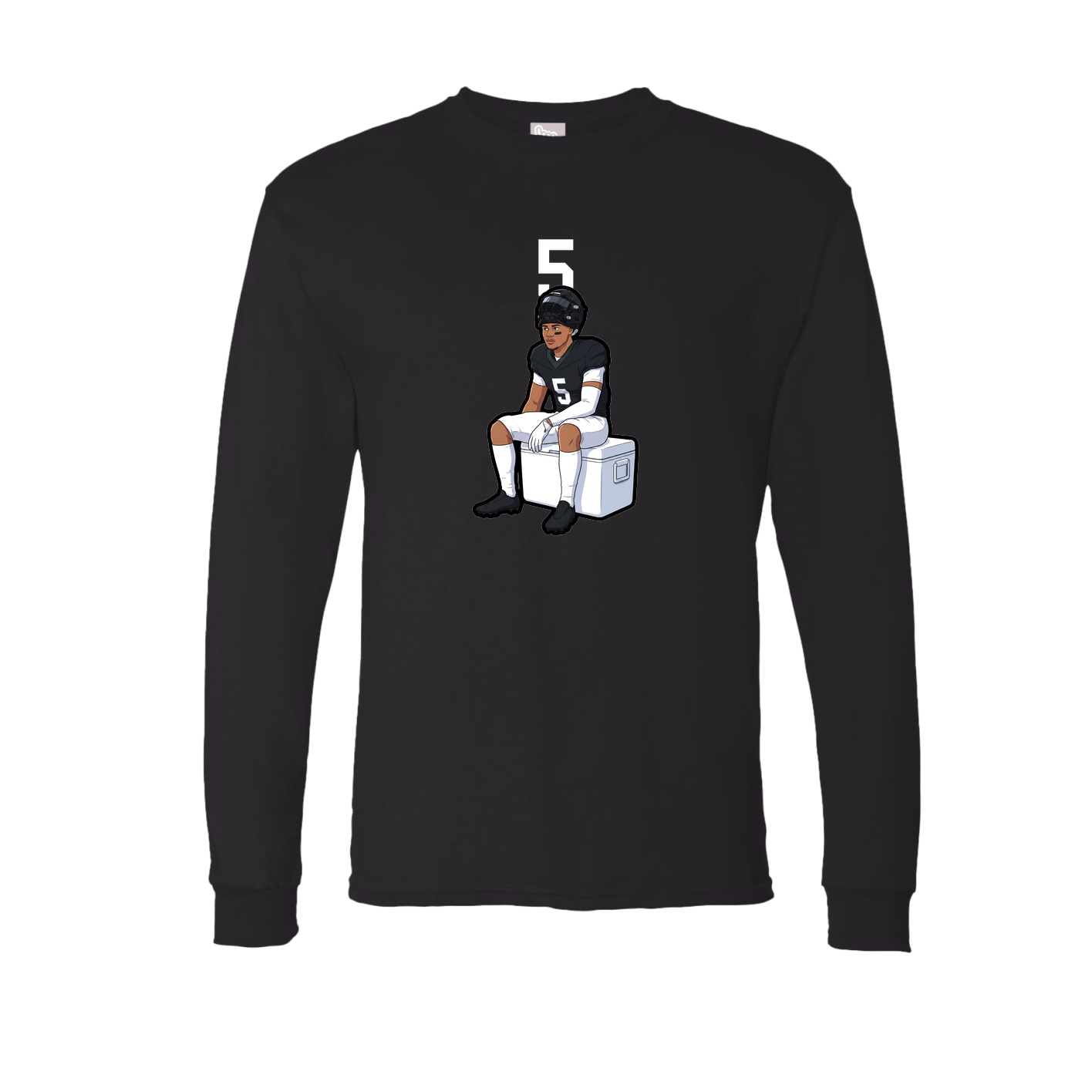 Long Sleeve Tee — Number Top in Black
