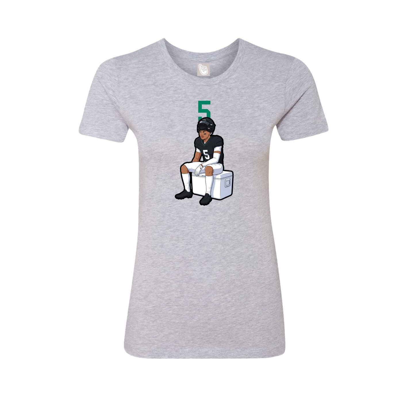 Fitted Women's Tee — Number Top in Grey