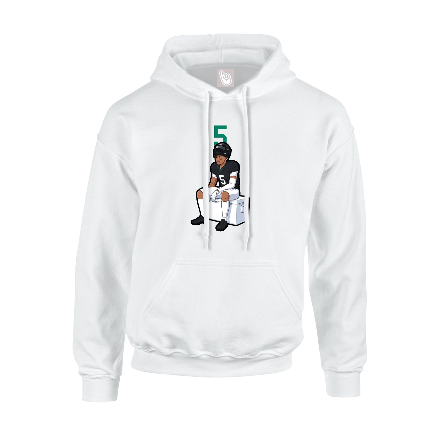 Youth Hoodie — Number Top in White