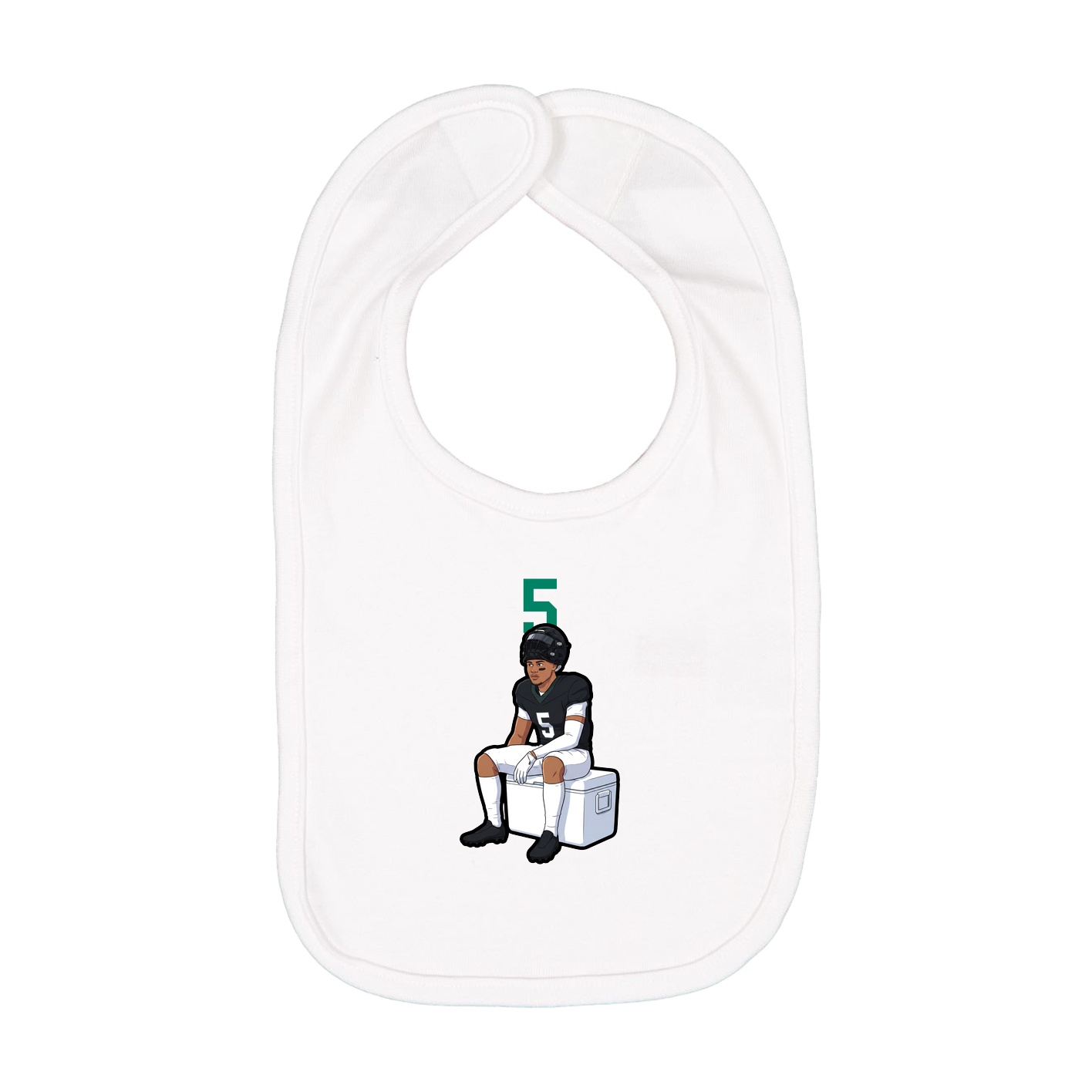 Infant Bib — Number Top in White