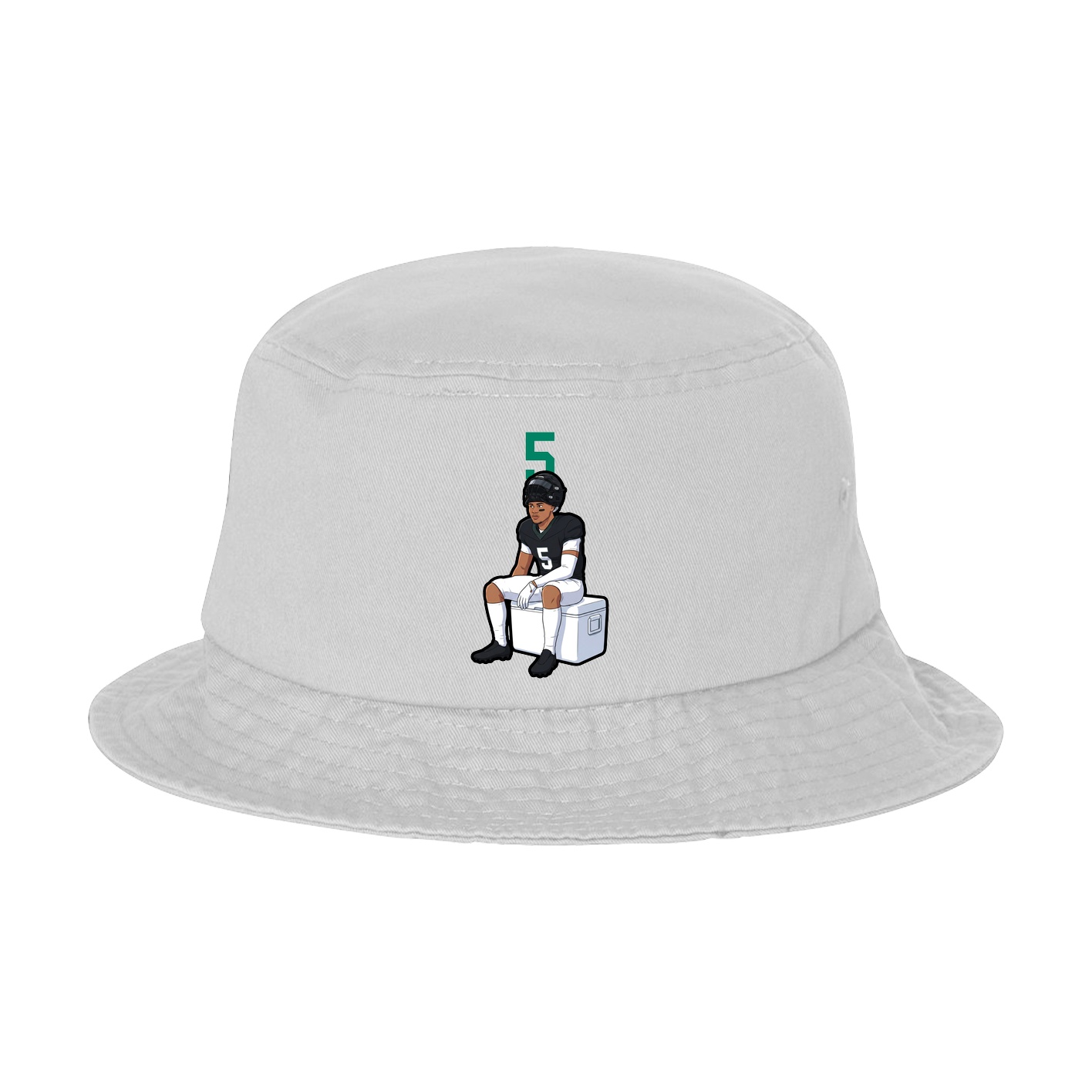 Bucket Cap — Number Top in White
