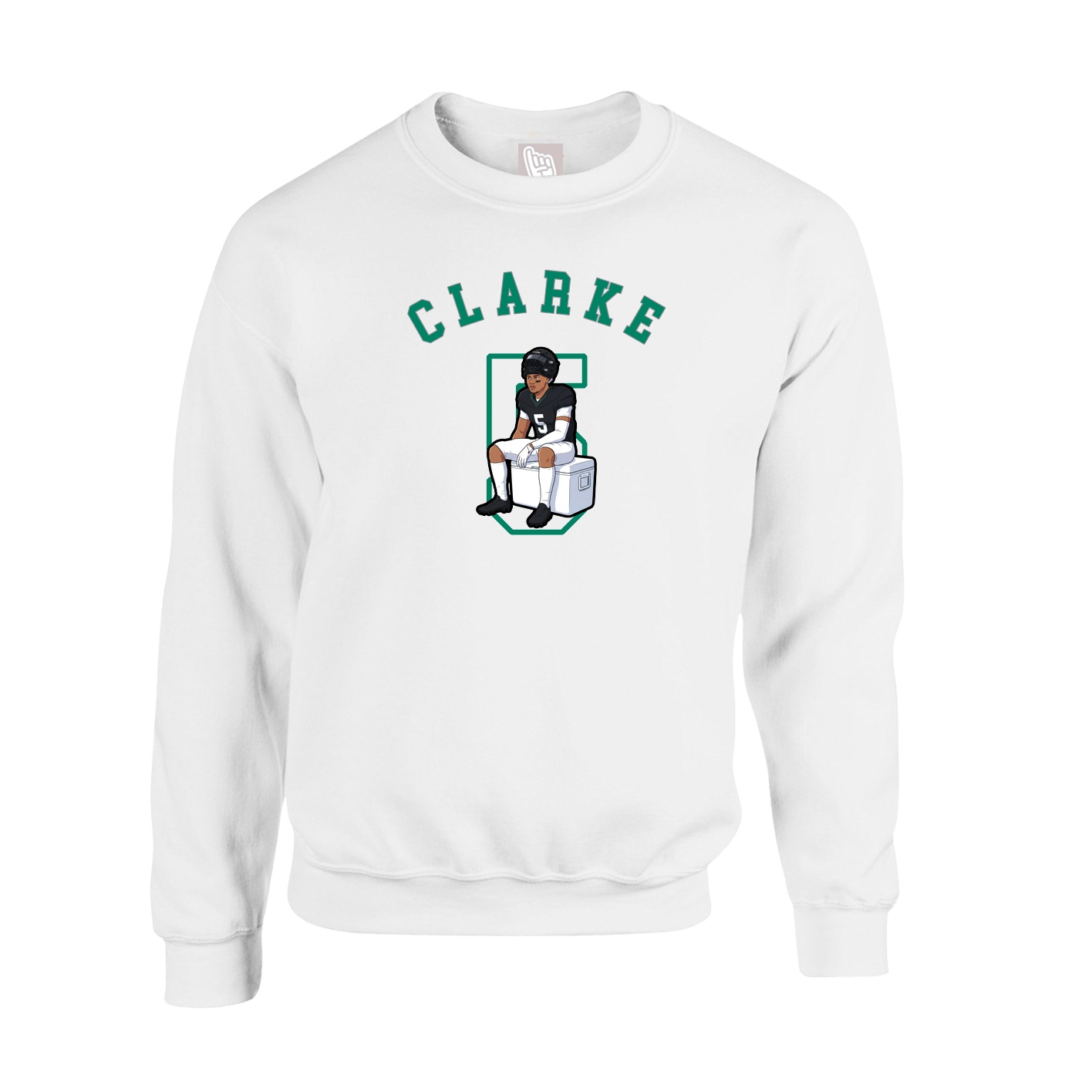 Fleece Crew — Shirsey Arch in White