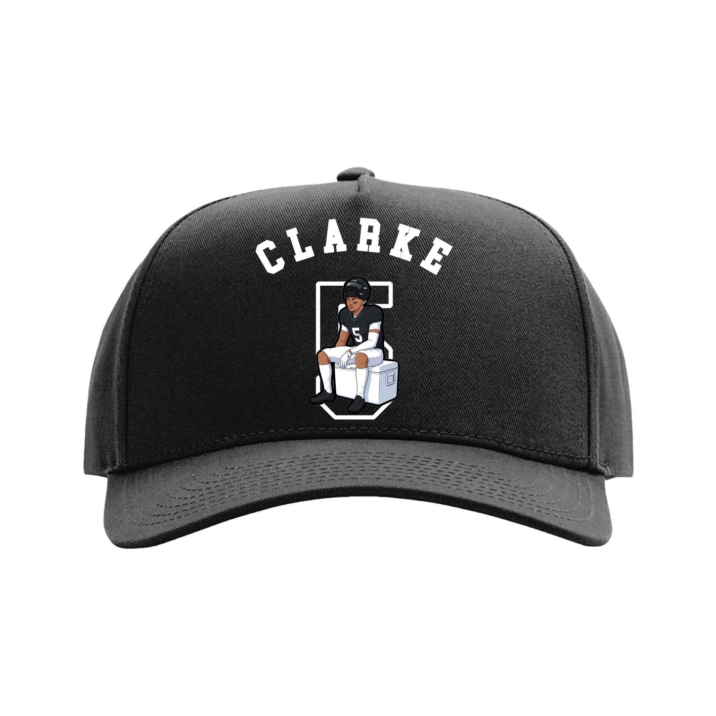 Full Fabric Five-Panel Champ Cap — Shirsey Arch in Black